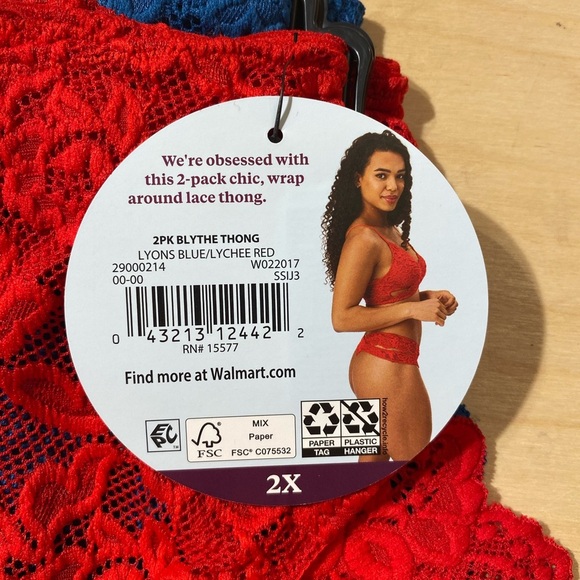 Adored by Adore Me Blythe Thong 2 Pack 2X (IY) - Picture 2 of 10